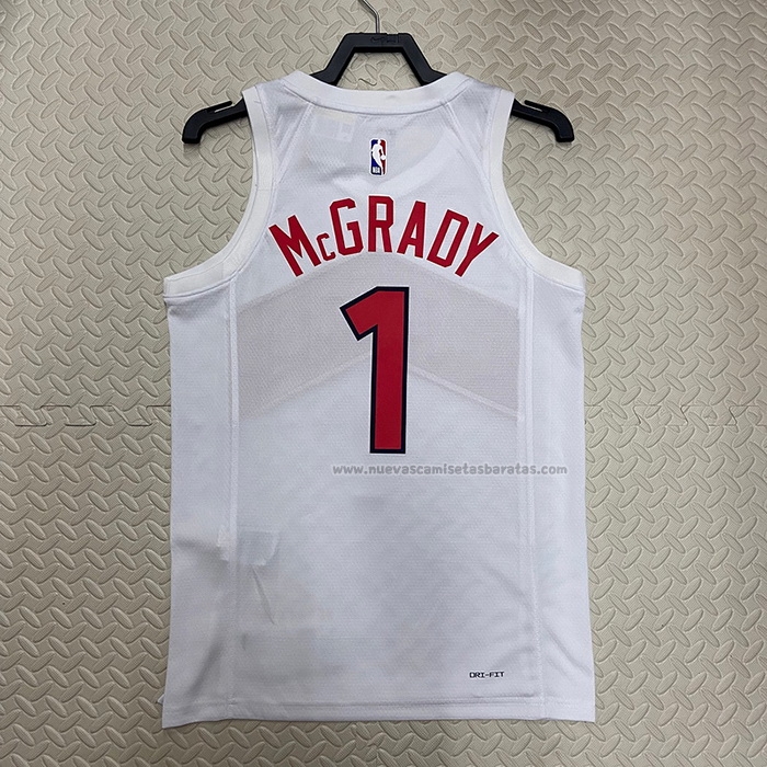 Camiseta Toronto Raptors Tracy Mcgrady NO 1 Association 2022-23 Blanco
